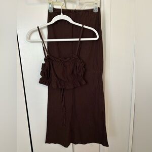 Wild Fable Brown Linen/Rayon SET